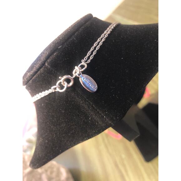 Ann Taylor Vintage Pink and Peach Thin Beaded Silver Necklace - Picture 5 of 6